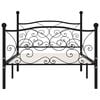vidaXL Bed Frame Black Metal, plywood 35.4x78.7 in Sturdy Bed Frame