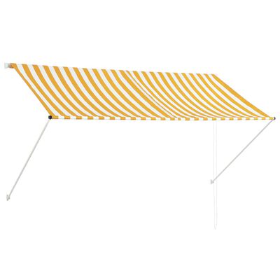 vidaXL Retractable Awning 98.4"x59.1" Yellow and White