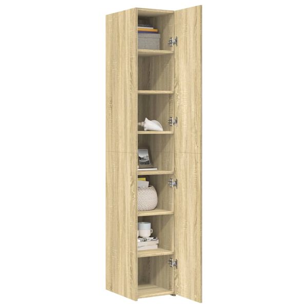 vidaXL Highboard Sonoma Oak 11.8"x16.7"x72.8" Engineered Wood