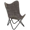 vidaXL Butterfly Chair Anthracite Canvas and Powder-Coated Steel Standard