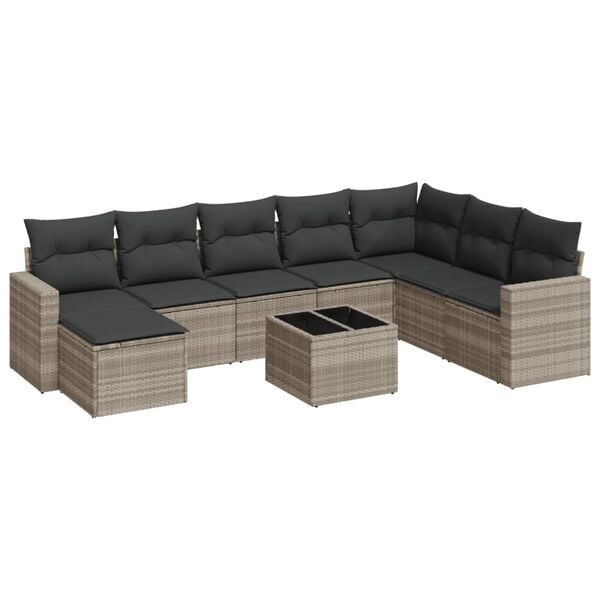vidaXL Garden Sofa Set Light Grey, Dark Grey