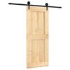 vidaXL Sliding Door with Hardware Set 33.5x82.7" Solid Wood Pine