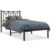 vidaXL Bed Frame Black Steel Single Bed Frame Rectangular Modern