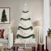 vidaXL Wooden Christmas Tree White Solid pine wood 70.9 in