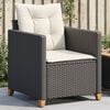 vidaXL Garden Chair Black, Cream White PE rattan 24 x 26.4 x 27.2 in