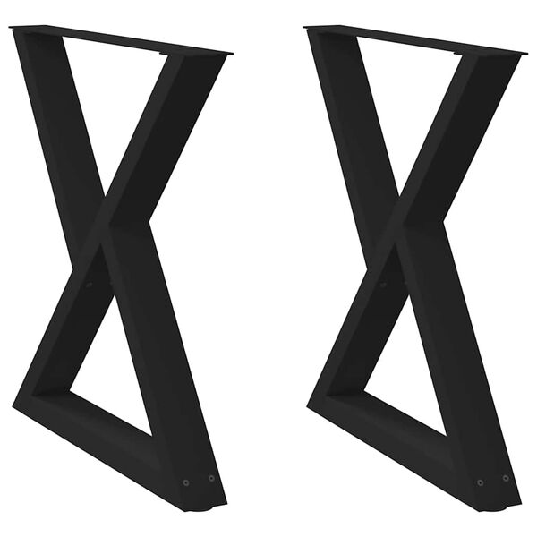 vidaXL Dining Table Leg Black Powder-Coated Steel 31.5 in