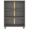 vidaXL Book Cabinet Light Grey Solid Pine Wood, MDF Medium Book Cabinet