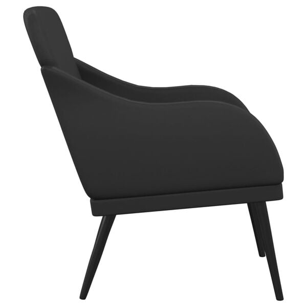 vidaXL Armchair Black Faux leather, metal, plywood 24.8 x 29.7 x 31.5 in