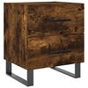vidaXL Bedside Cabinet Smoked oak Engineered wood, Iron Small
