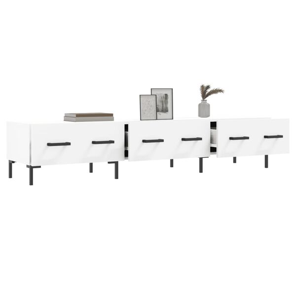 vidaXL TV Cabinet White Engineered wood, Iron