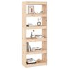 vidaXL Book Cabinet Brown Solid pine wood Medium Book Cabinet