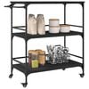 vidaXL Kitchen Trolley Black 39.6"x19.7"x41.3" Engineered Wood
