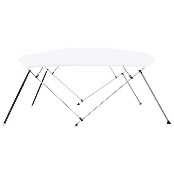 vidaXL 4 Bow Bimini Top White 95.7"x(90.6"-96.1")x53.9"