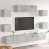 vidaXL 7 Piece TV Stand Set Concrete Gray Engineered Wood