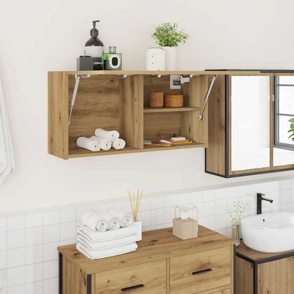 vidaXL Bathroom Wall Cabinet Artisan Oak Engineered Wood Medium