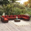 vidaXL Garden Lounge Set Brown, Cinnamon red