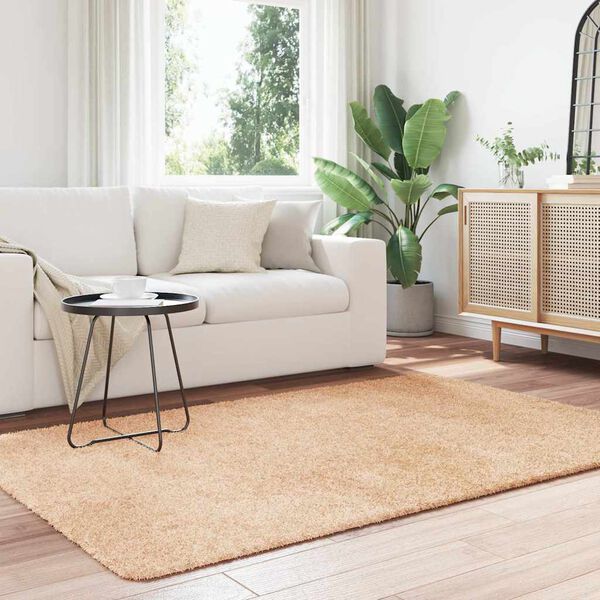 vidaXL Shaggy Rug Beige 100% Polyester 51.2 x 78.7 in Non-slip