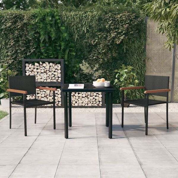 vidaXL Garden Dining Set Black