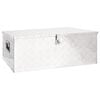 vidaXL Storage Box Silver 39.4"x21.7"x14.6" Aluminum