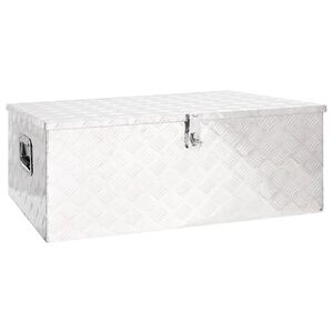 vidaXL Storage Box Silver 39.4"x21.7"x14.6" Aluminum
