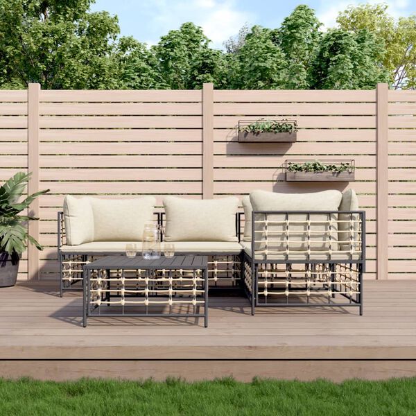 vidaXL Garden Lounge Set Anthracite and Beige