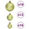 vidaXL Christmas Bauble Set of 100 Light green Polystyrene