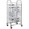 vidaXL Tray Trolley with 32 GN Containers 29.5x21.7x64.0" Stainless Steel