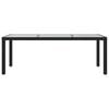 vidaXL Garden Table Black Poly rattan Large Durable Garden Table