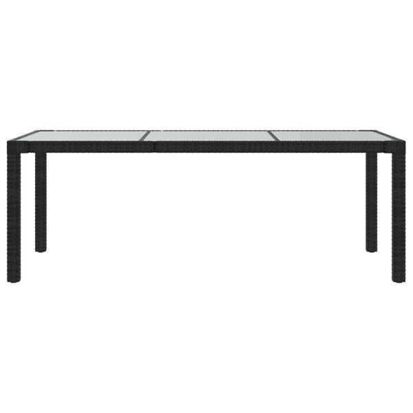 vidaXL Garden Table Black Poly rattan Large Durable Garden Table