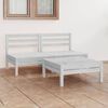 vidaXL Garden Lounge Set White Solid Pinewood Modular Garden Lounge Set