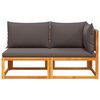 vidaXL Garden Sofa with Cushions 2-Seater Wood Acacia&Rope