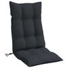vidaXL Highback Chair Cushion Set of 2 Black