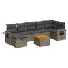 vidaXL Garden Sofa Set Grey PE rattan Large Adjustable Feet