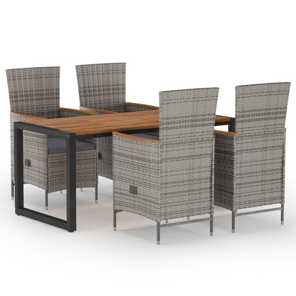 vidaXL 5 Piece Patio Dining Set Gray