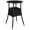 vidaXL Garden Dining Set 5 pcs Black Poly rattan