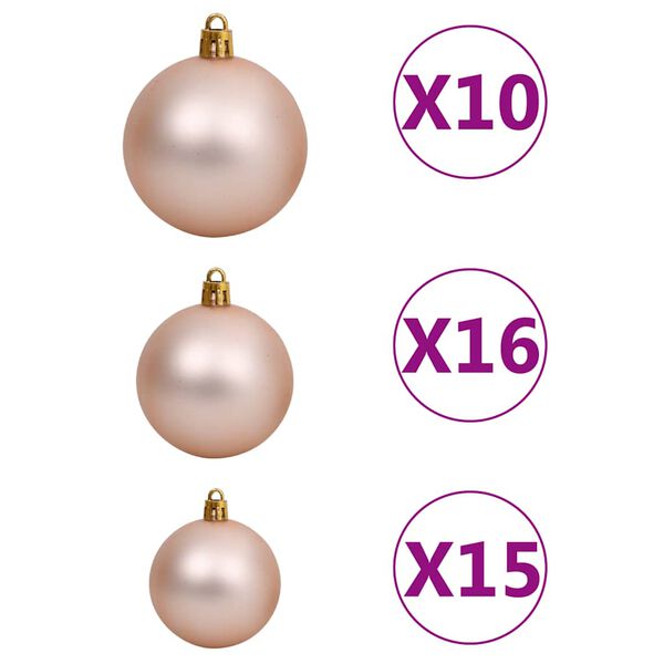 vidaXL Artificial Pre-lit Christmas Tree with Ball Set 70.9" 620 Branches