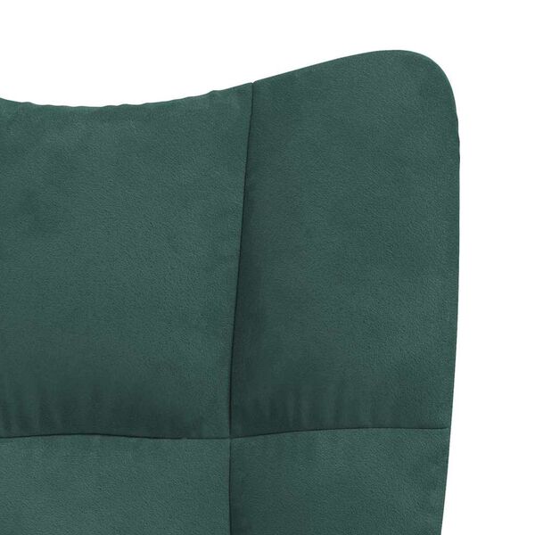 vidaXL Relaxing Chair Dark Green Velvet (100% polyester), steel Medium