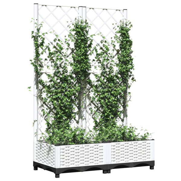 vidaXL Garden Planter White Polypropylene Large Planters