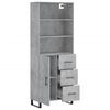 vidaXL Highboard Concrete grey Engineered wood, Iron 27.4x13.4x70.9 in