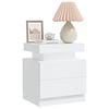 vidaXL Bedside Cabinet White Engineered wood 17.7 x 13.8 x 20.5 in