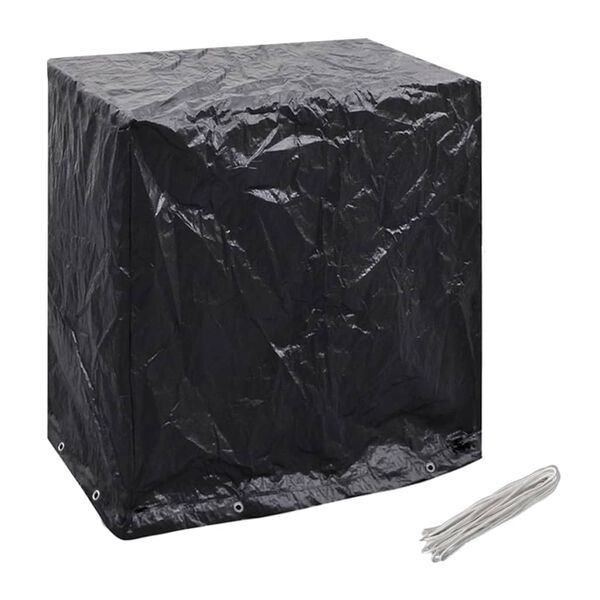 vidaXL Garden Furniture Cover Set of 2 Black Polyethylene, aluminum