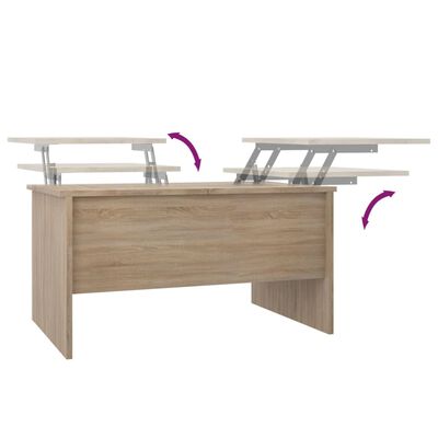 vidaXL Coffee Table Sonoma Oak 31.5"x19.7"x16.7" Engineered Wood