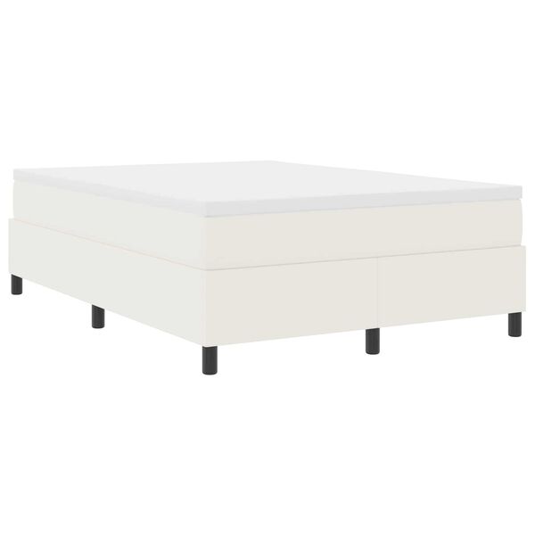 vidaXL Platform Bed Frame Cream 55.12 x 74.80 in Fabric