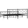 vidaXL Bed Frame Black Powder-Coated Steel Full Bed Frame Rectangular