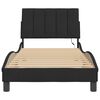 vidaXL Bed Frame Black Velvet, Solid pine wood, Metal, Plywood Twin
