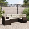 vidaXL Garden Sofa Set Brown PE rattan, Powder-coated steel, Polyester