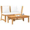 vidaXL Garden Lounge Set Cream and Acacia Wood