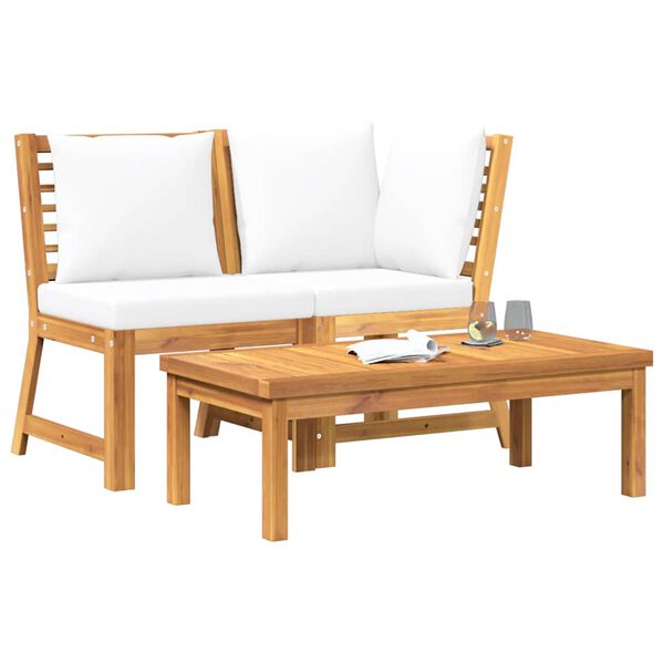 vidaXL Garden Lounge Set Cream and Acacia Wood