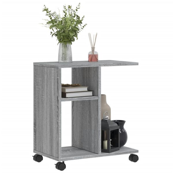 vidaXL Side Table Grey Sonoma Engineered wood 19.7x11.8x21.7 in