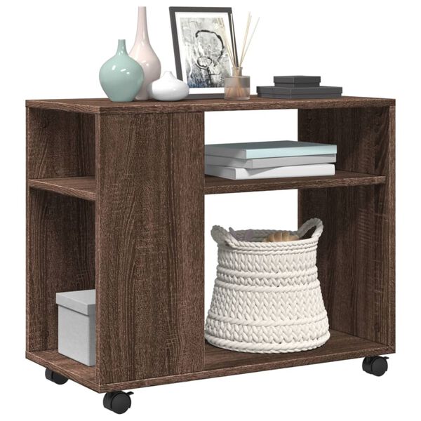 vidaXL Side Table Brown Oak Engineered Wood Medium Side Table